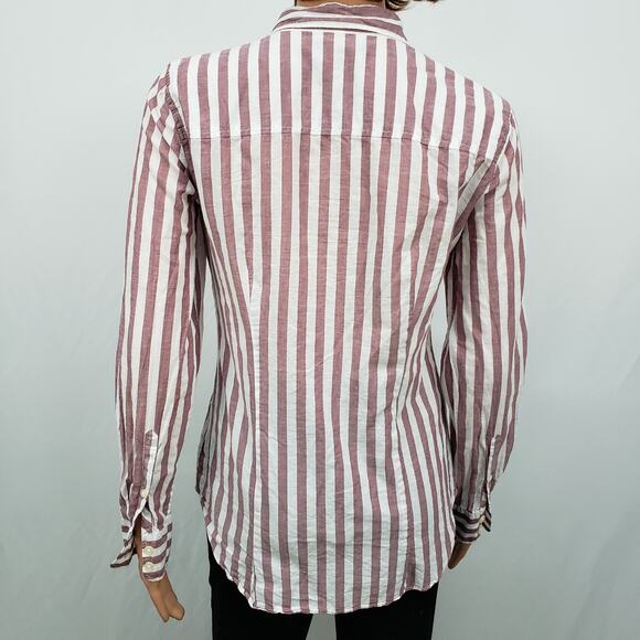 J. Crew Shirt Top Button Front Lydia Stripe Long Sleeves Cotton XS - Picture 8 of 11